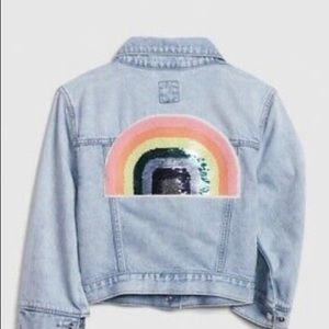 Kids flippy sequin icon denim jacket